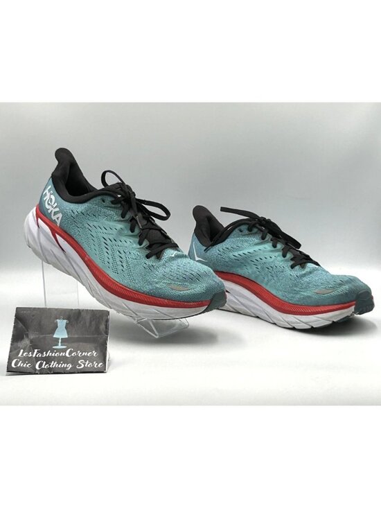 Hoka One One Men\'s Teal Aquarelle Clifton 8 Running Athletic Shoes Sz 11.5D 3021 main image 11